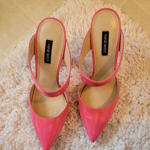 Nine West Tiger Heel Mule Size 8